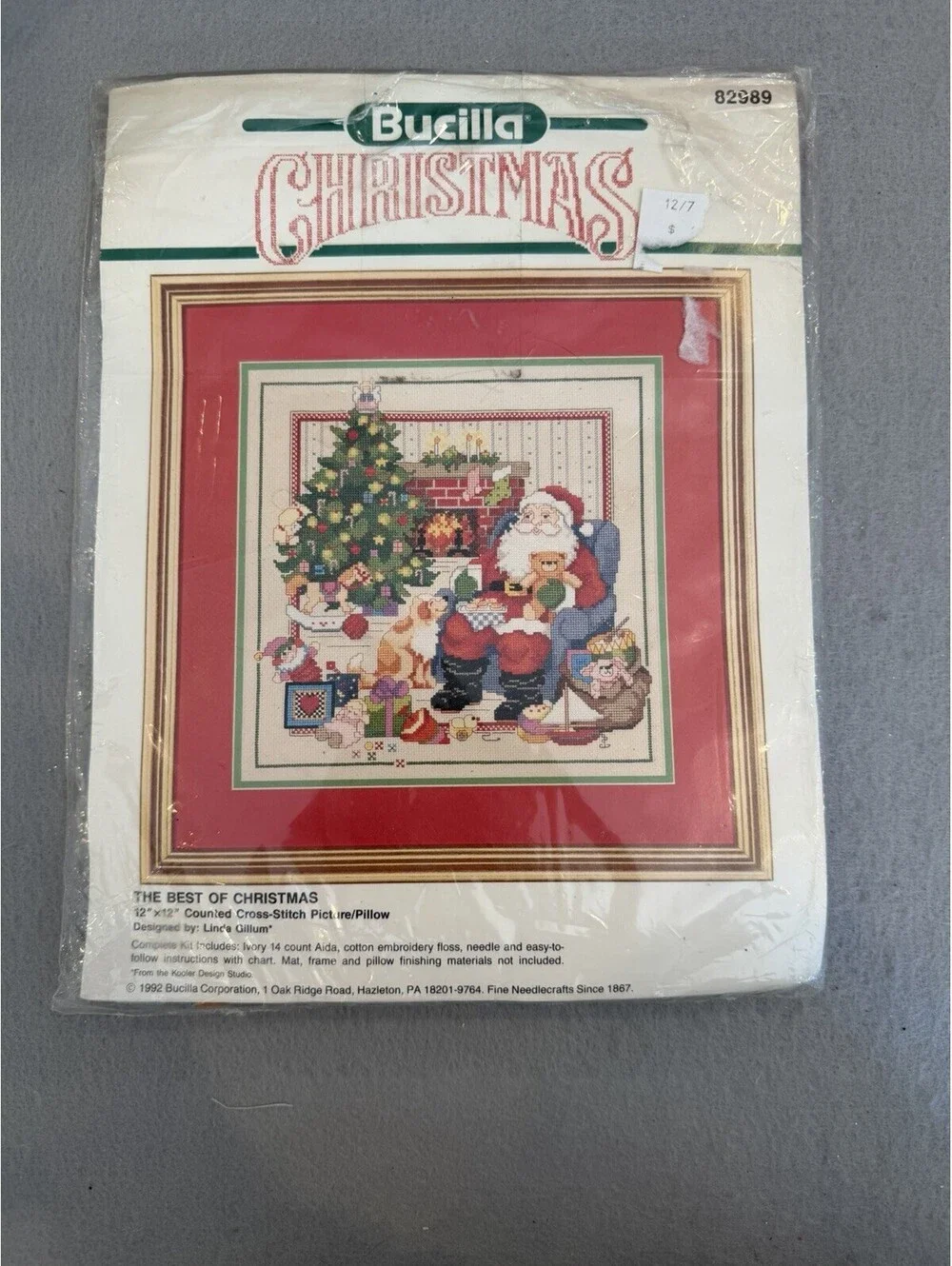 Vintage Bucilla 1992 The Best Of Christmas Counted Cross Stitch Picture 12x12